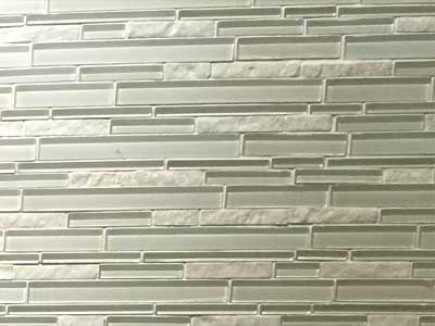Glass floor tiles installed by TLC Tile Pros Tampa